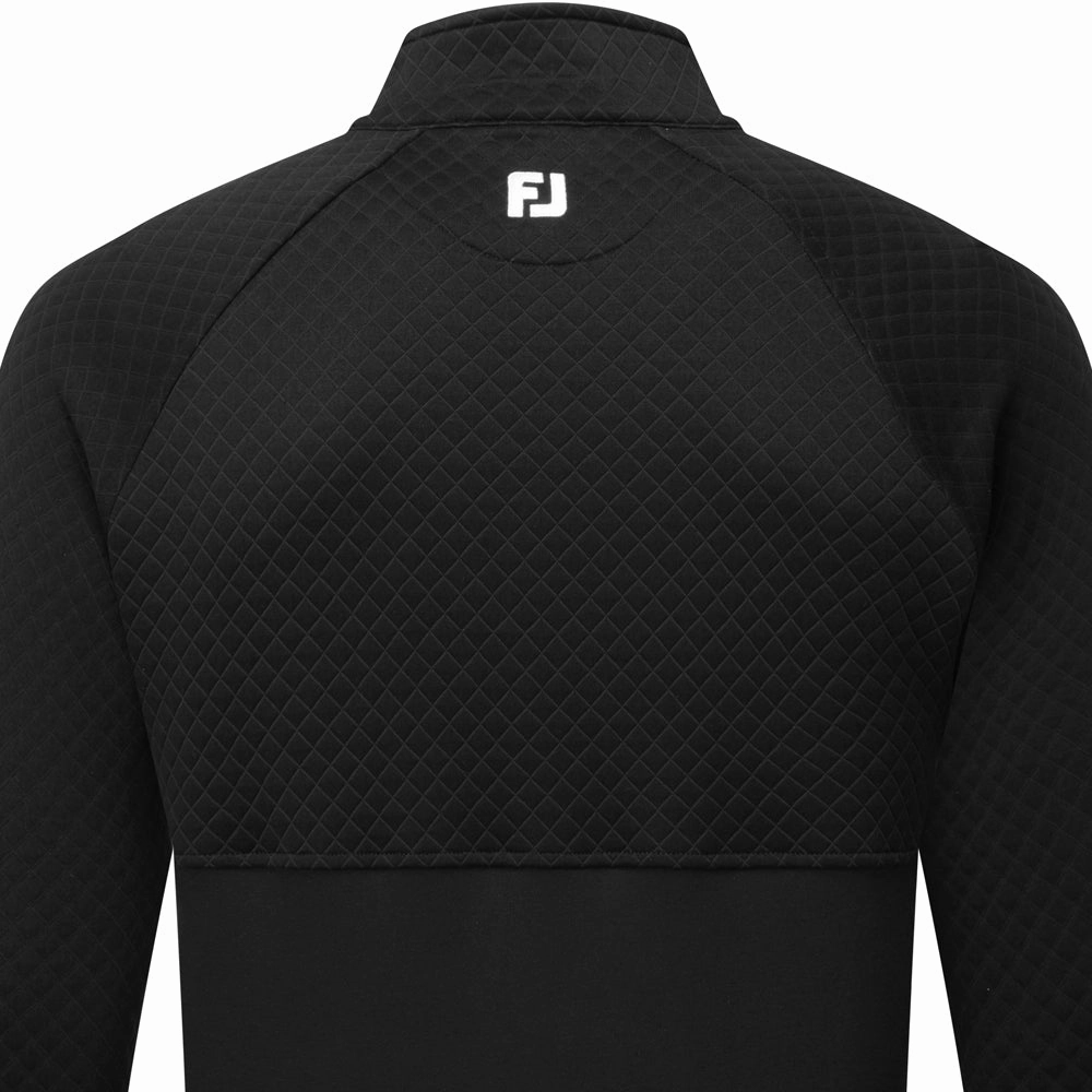 FootJoy Jacquard Thermal 1/4 Zip Chillout - Black Abstract print UV Protection