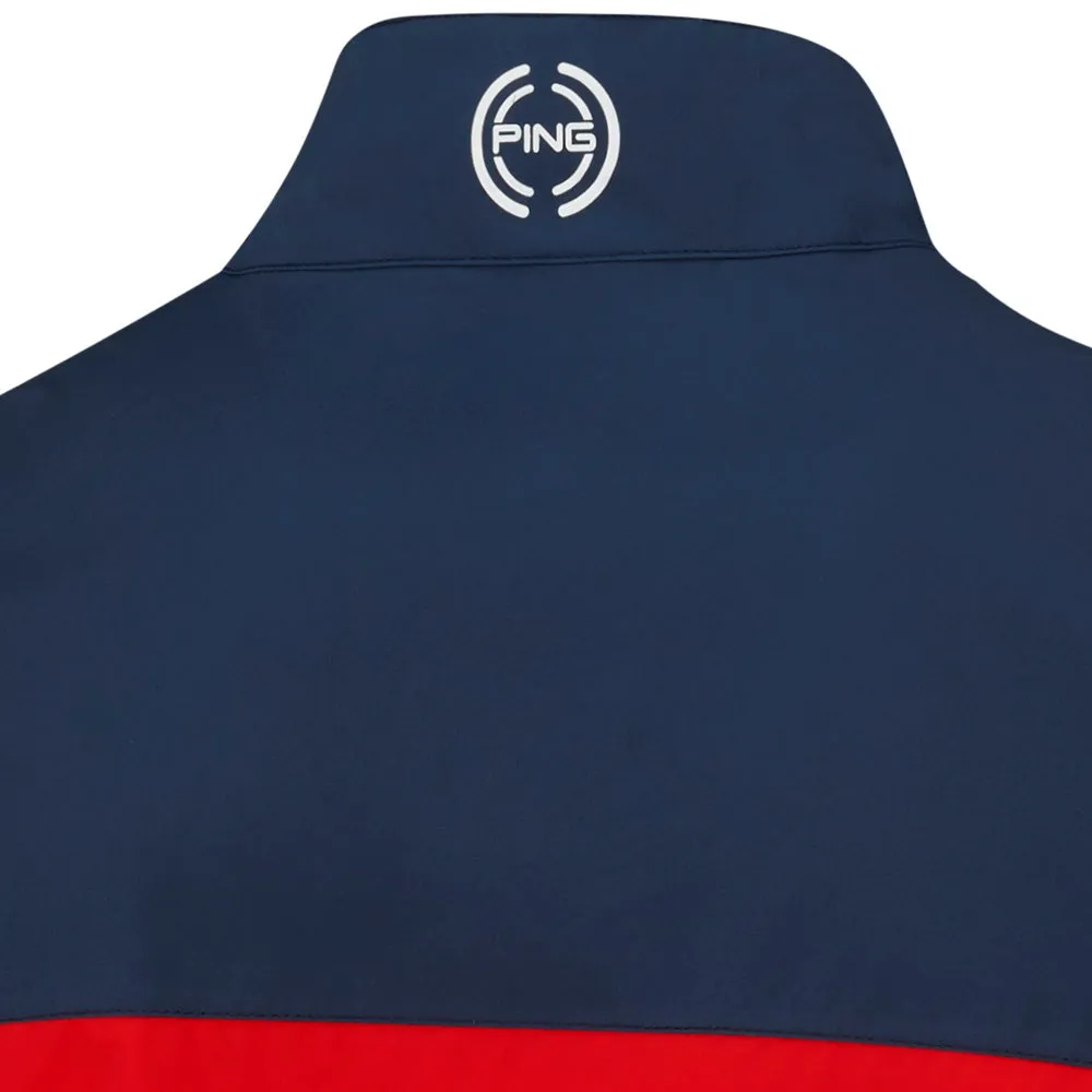 Work Tough Glow In Dark Accents Ping AquaDrive Waterproof Jacket - Classic Red/Oxford Blue