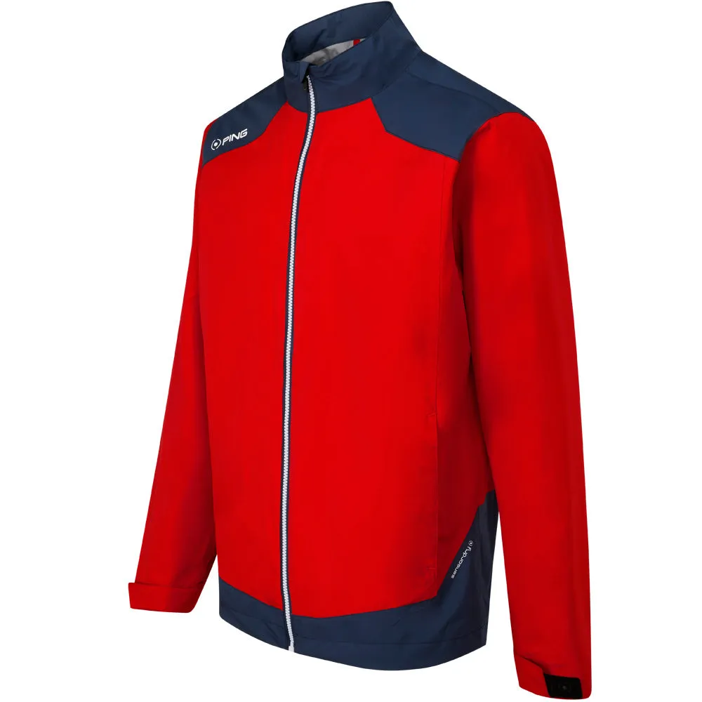 Neutral Style Essential Style Ping AquaDrive Waterproof Jacket - Classic Red/Oxford Blue