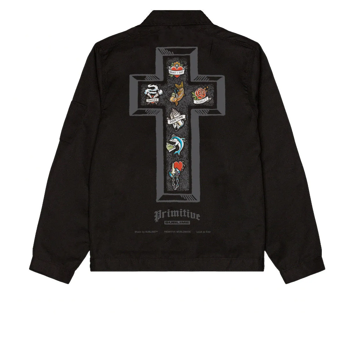 Monochrome Look Primitive x Sublime Memory Zip Up Jacket - Black