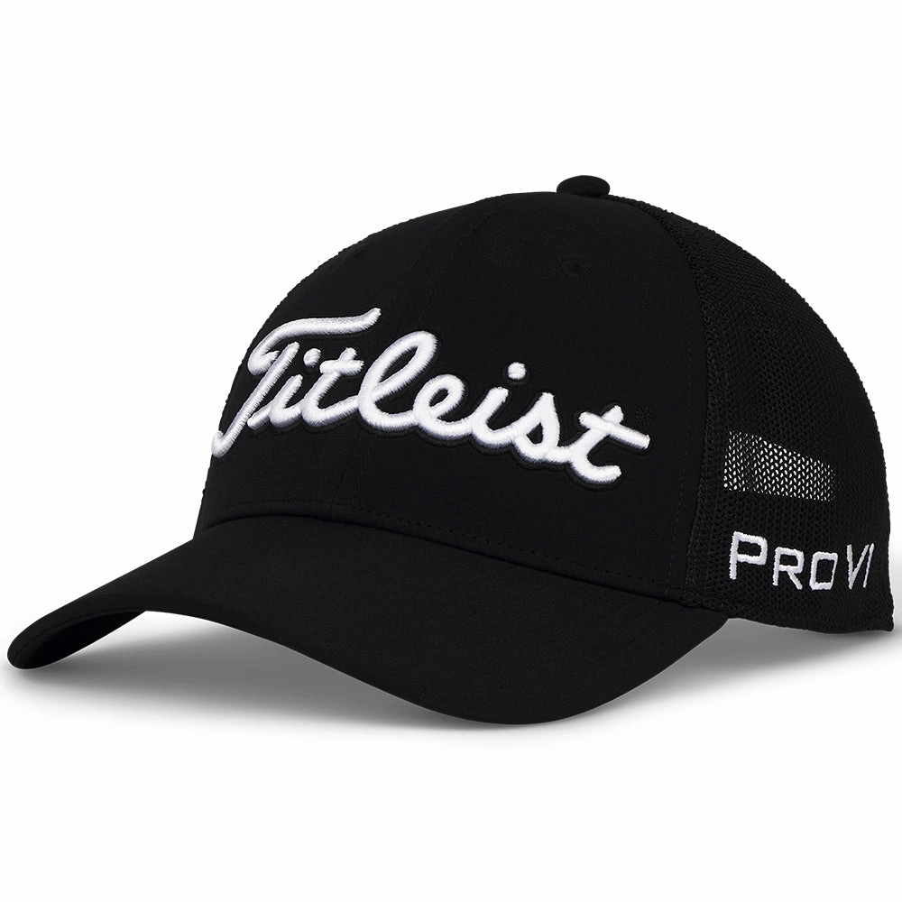 Titleist Tour Performance Mesh Adjustable Cap - Black/White Everyday Style Sleek Addition