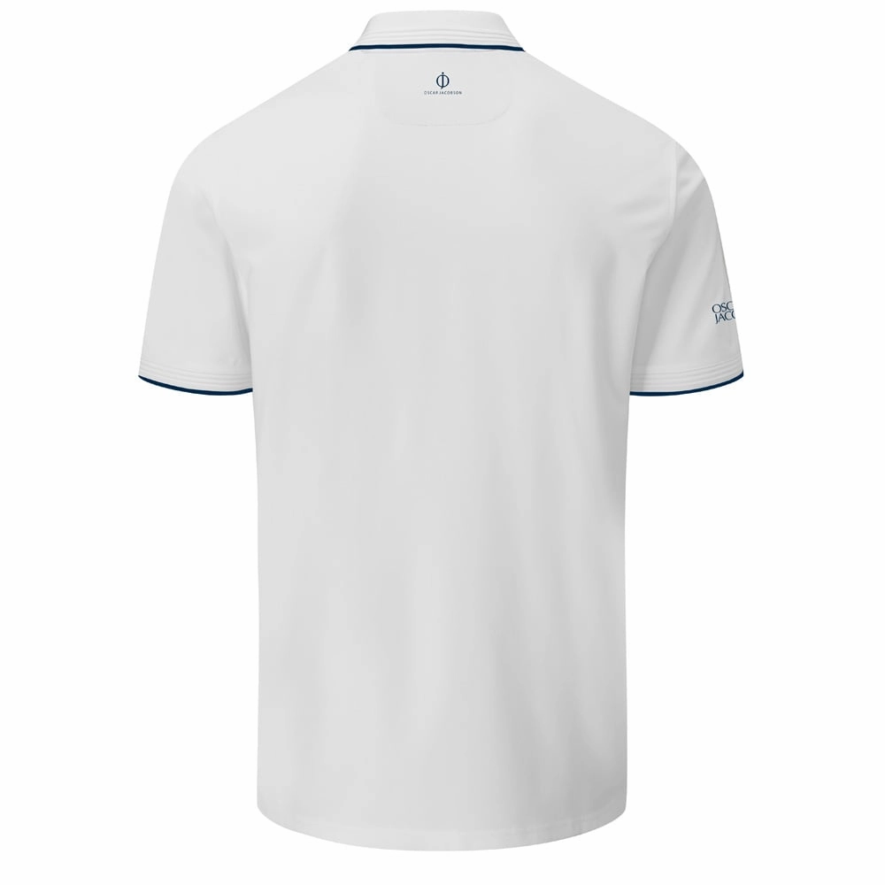 Casual Vibe Wear Simple Fashion Oscar Jacobson Brandon Polo Shirt - White/Navy