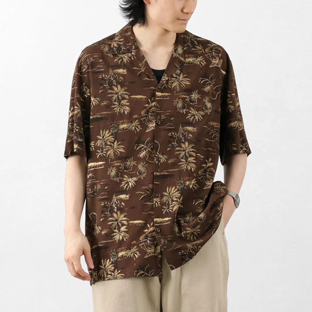 Fitted Cut TWO PALMS / Golden Vintage Hawaiian Shirt