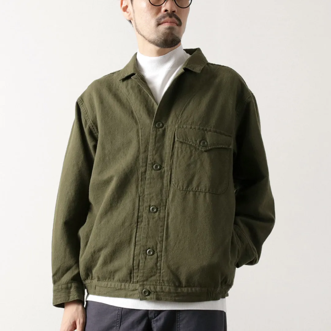 Flat Lock Stitching Noise Reduction Design JAPAN BLUE JEANS / Military Herringbone Jacket