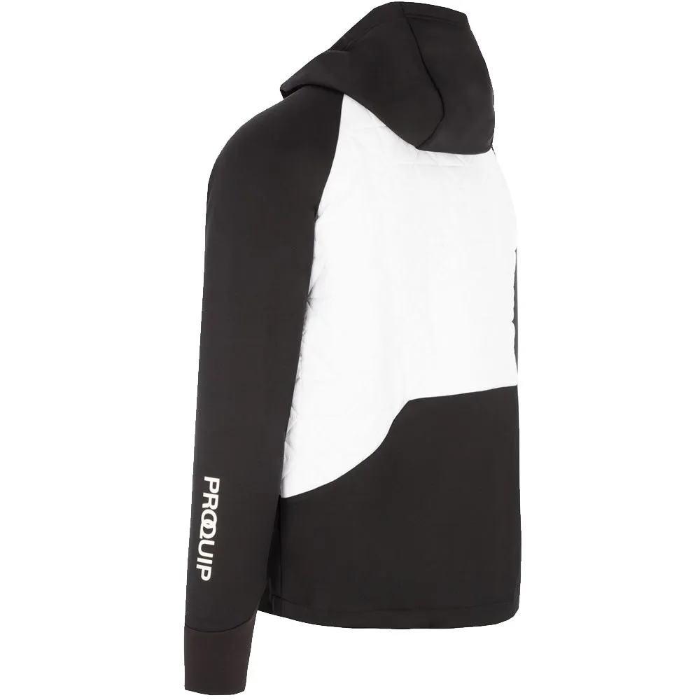 Taped Neckline Heavy Duty Zippers ProQuip Therma-Bora Quilt Jacket with Hood - Black/White