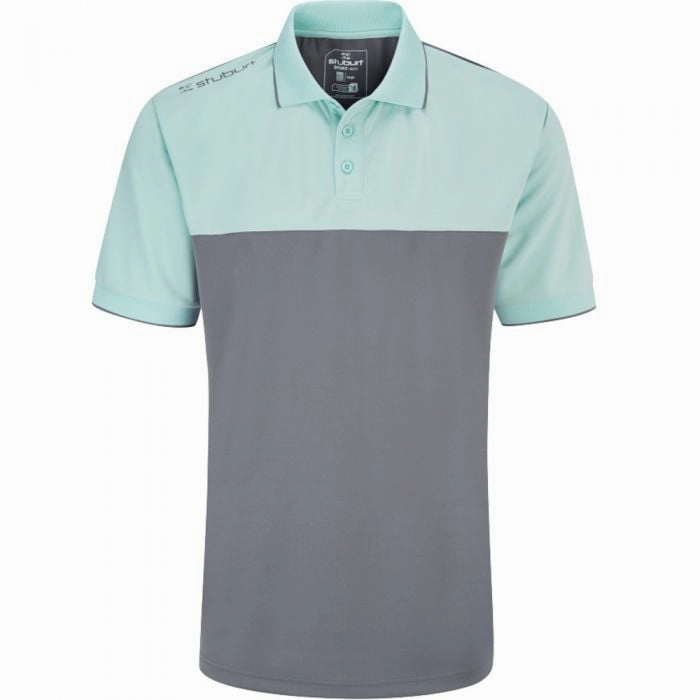Stuburt Evolve Duo Block Polo Shirt - Storm AntiPilling Treatment Textured Surface
