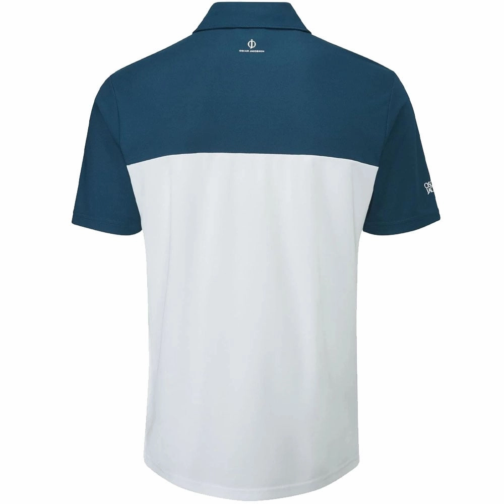 Outdoor Leisure Look Light Comfort Oscar Jacobson Dodman Polo Shirt - White/Aqua