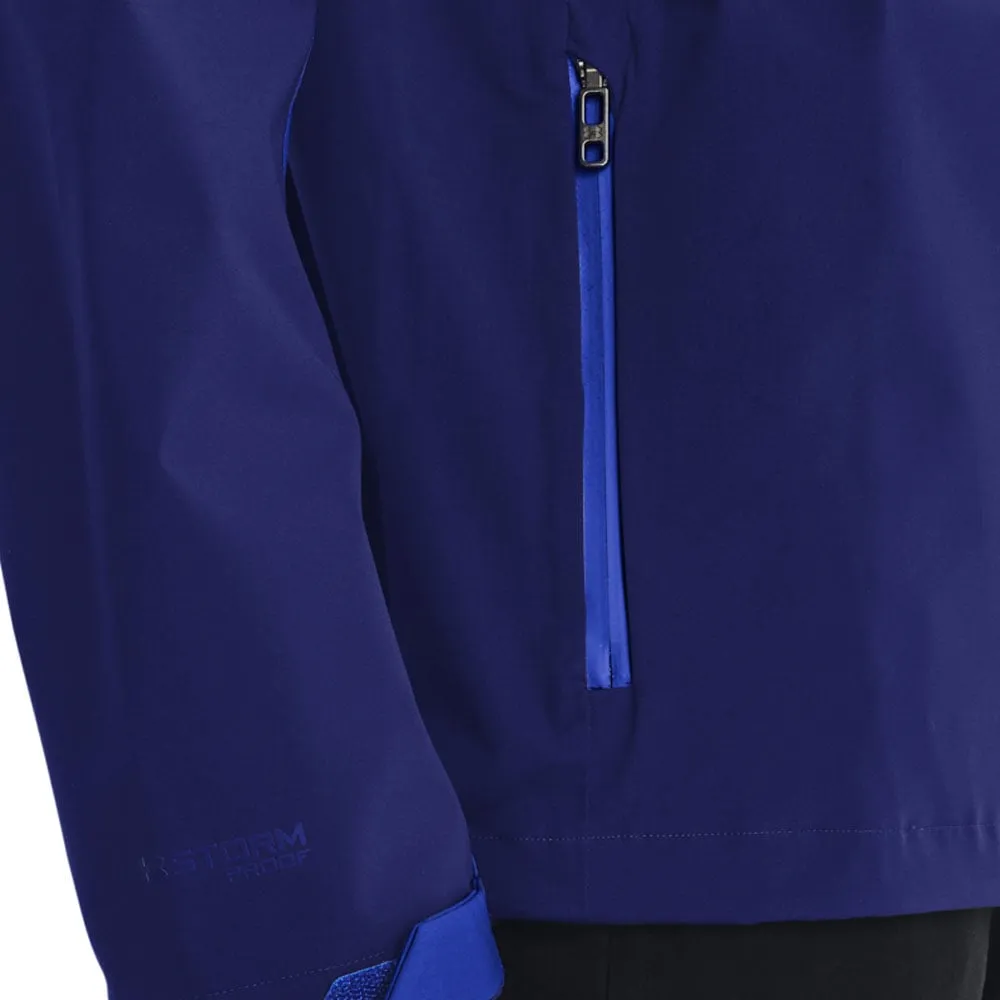 Under Armour Stormproof Jacket 2.0 - Bauhaus Blue StretchableMaterial High Visibility Trim