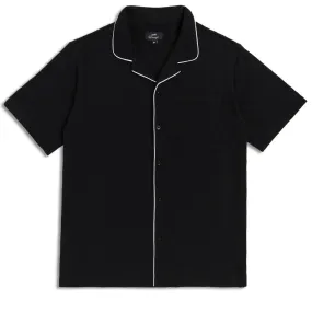 Shimmer Effect Lightweight Comfort CCS Lounge Mesh Shirt - Black