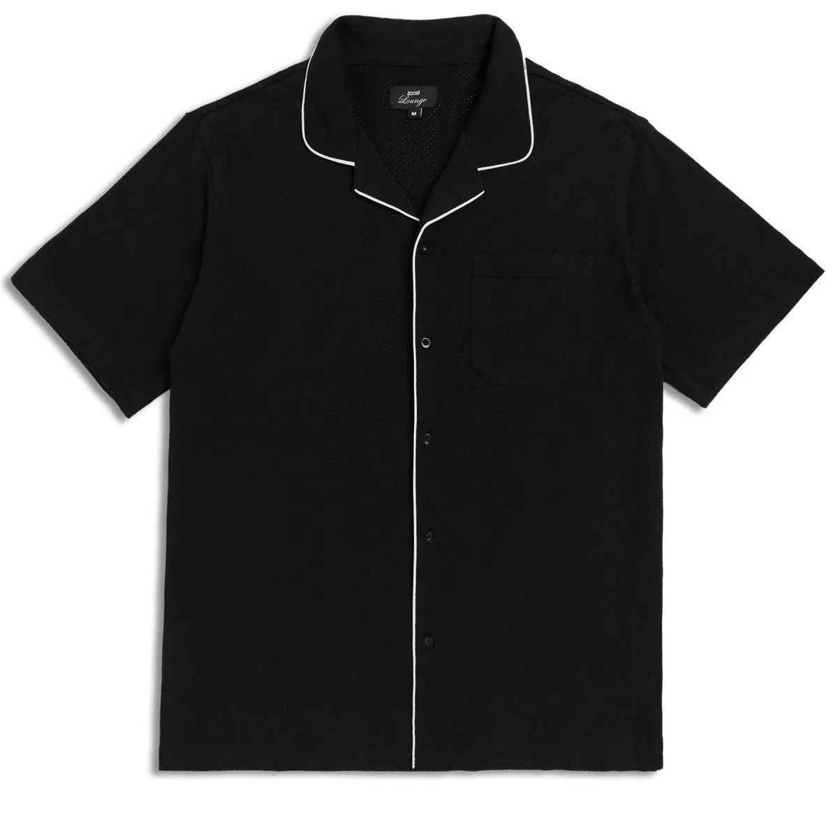 Shimmer Effect Lightweight Comfort CCS Lounge Mesh Shirt - Black