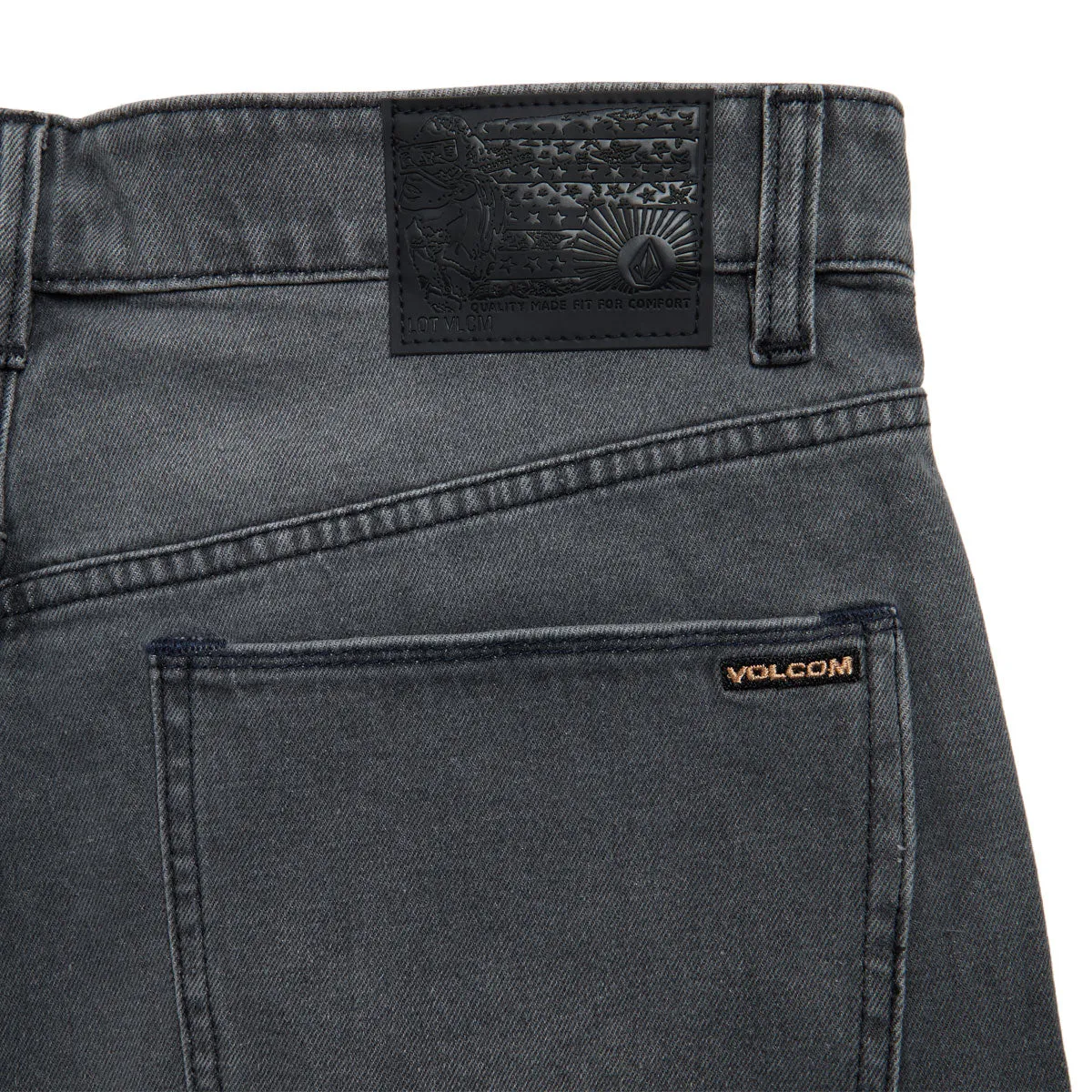 Volcom Billow Denim Short 22 Shorts - Concrete Reinforced Stress Points Smooth Texture