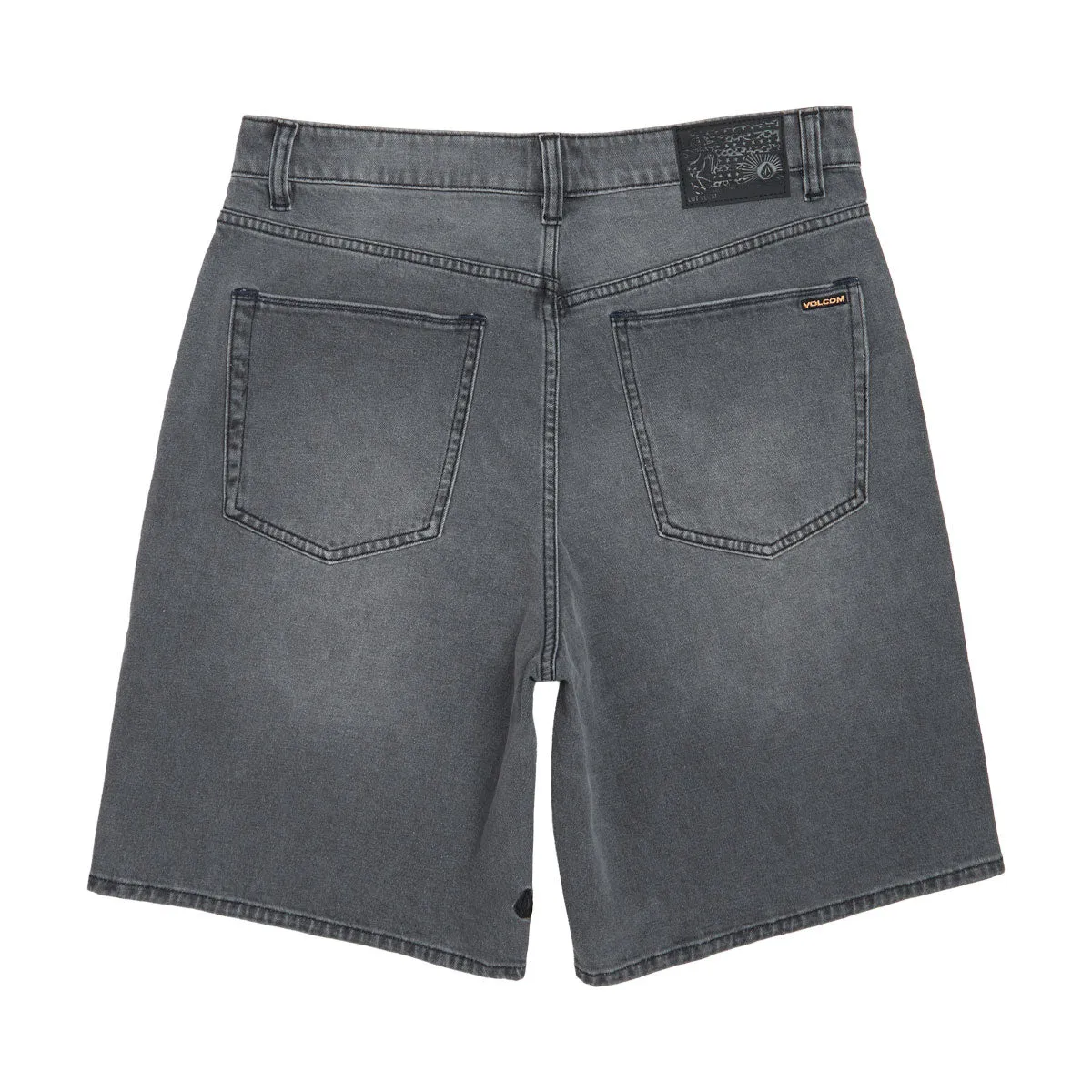 Volcom Billow Denim Short 22 Shorts - Concrete Layered Hem Detail