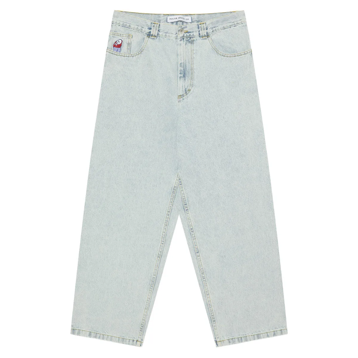 Relax Fit Wear Polar Big Boy OG Logo Jeans - Light Blue