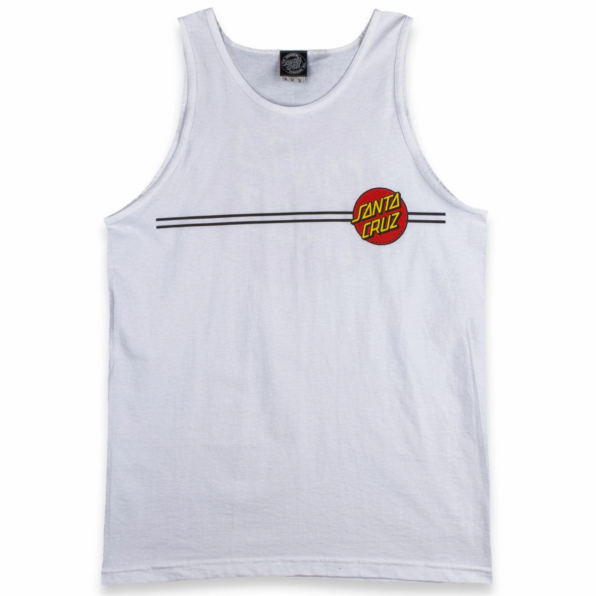 Santa Cruz Classic Dot Tank Top - White New Solid Color