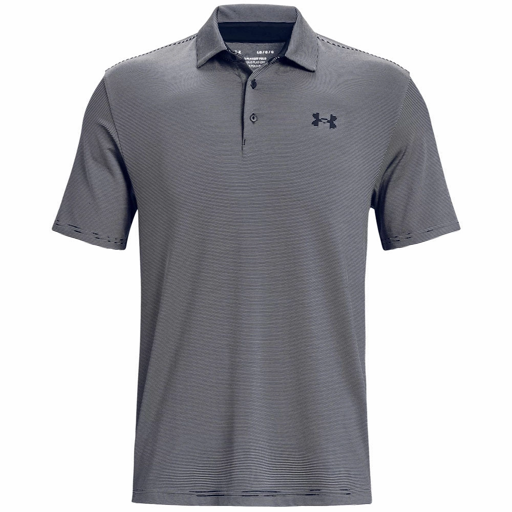 Winter Layer Under Armour Playoff 3.0 Stripe Polo Shirt - Midnight Navy/White/Midnight Navy