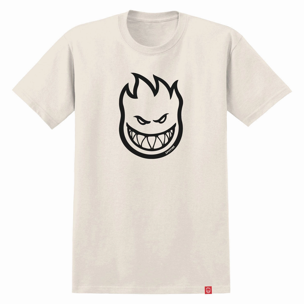 Spitfire Bighead T-Shirt - Cream/Black StretchFabric regular but not boring