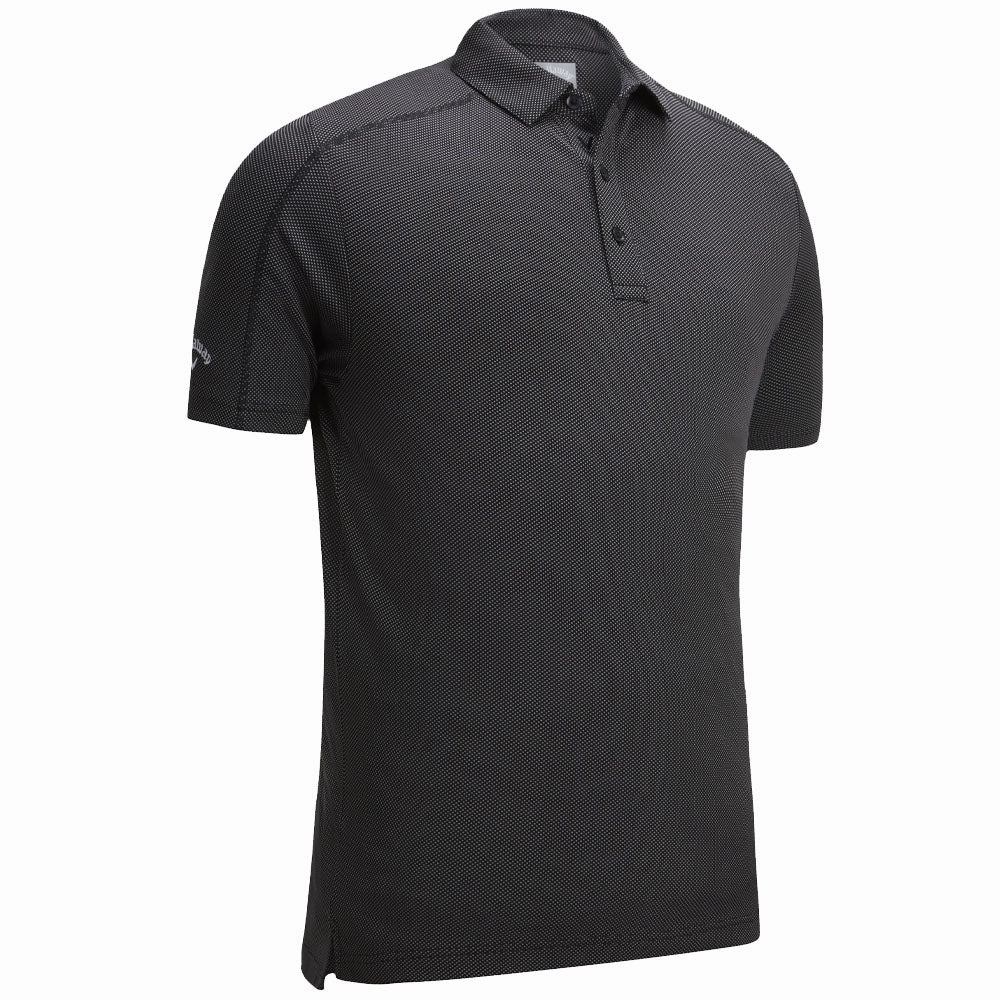 Eco Certified Fiber Chic Wearable Callaway Box Jacquard Polo Shirt - Caviar