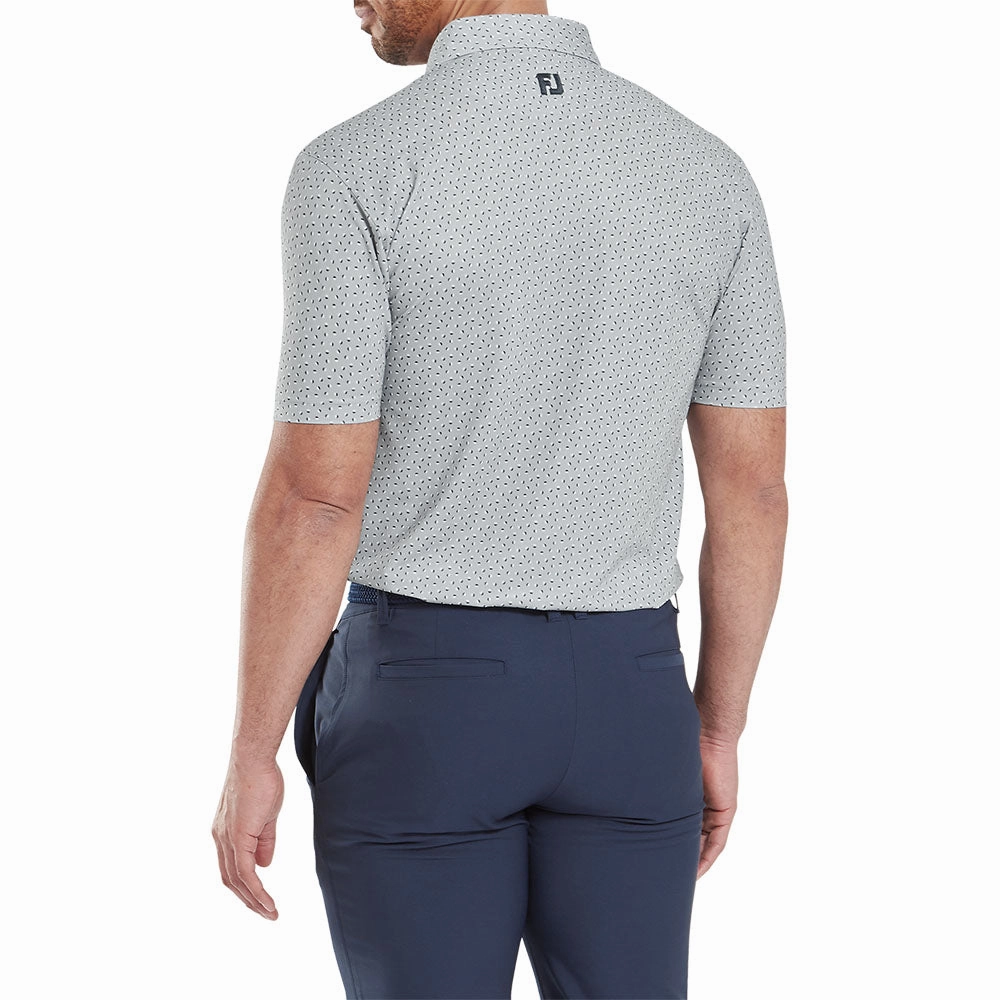 Light Style Chic Style FootJoy Bounce Print Pique Polo Shirt - Grey