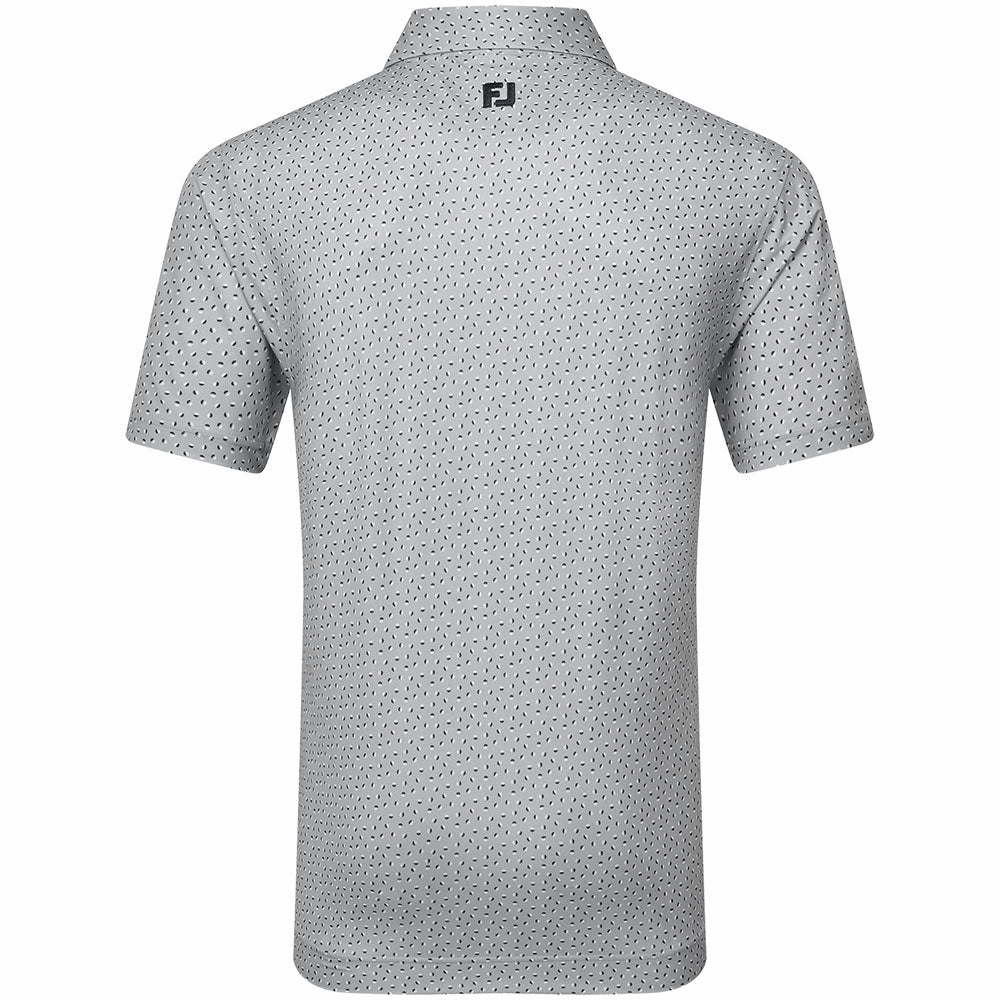 FootJoy Bounce Print Pique Polo Shirt - Grey Comfy Layer Wear thermal