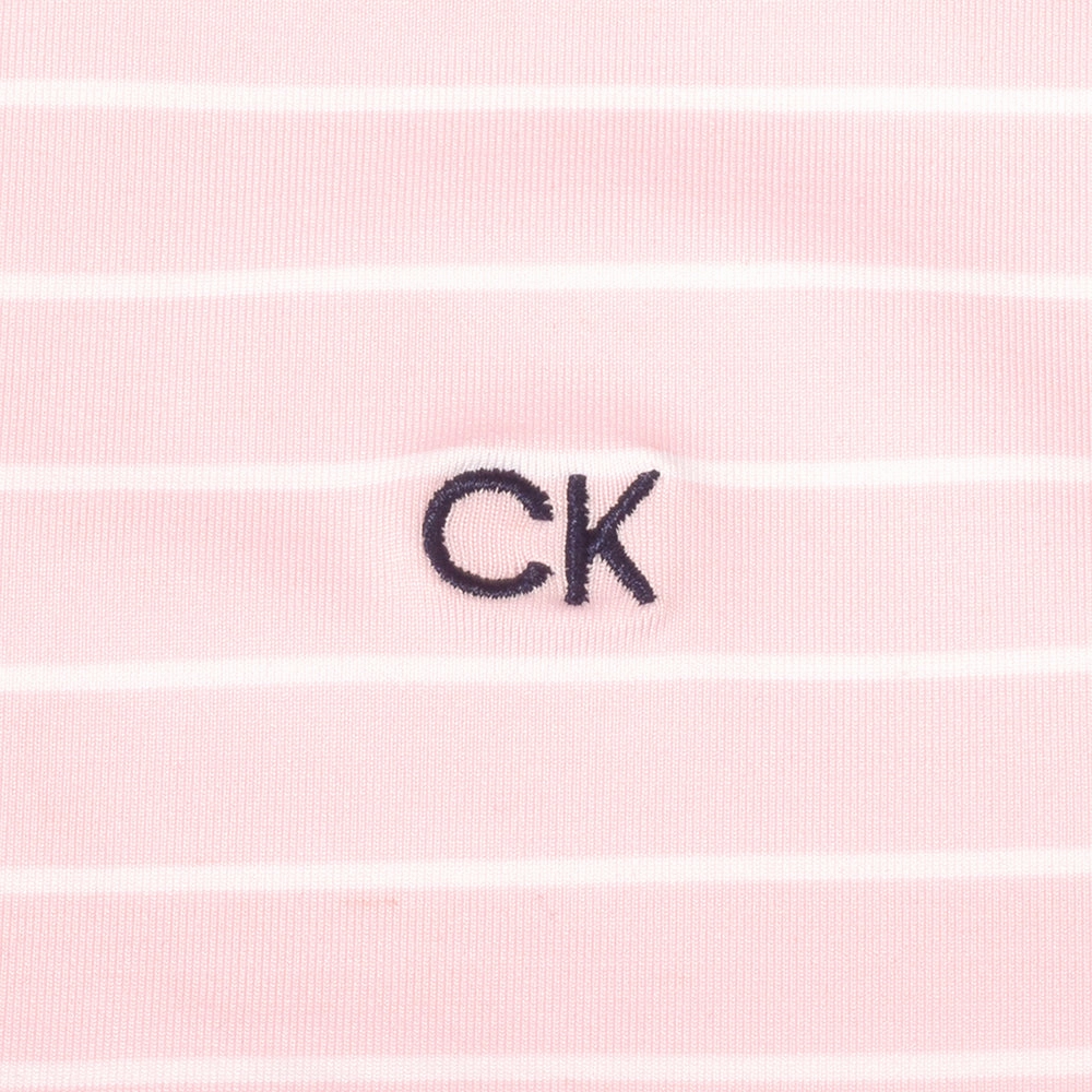 Calvin Klein Silverstone Polo Shirt - Pink/White Weekend Fashion Non Iron Finish