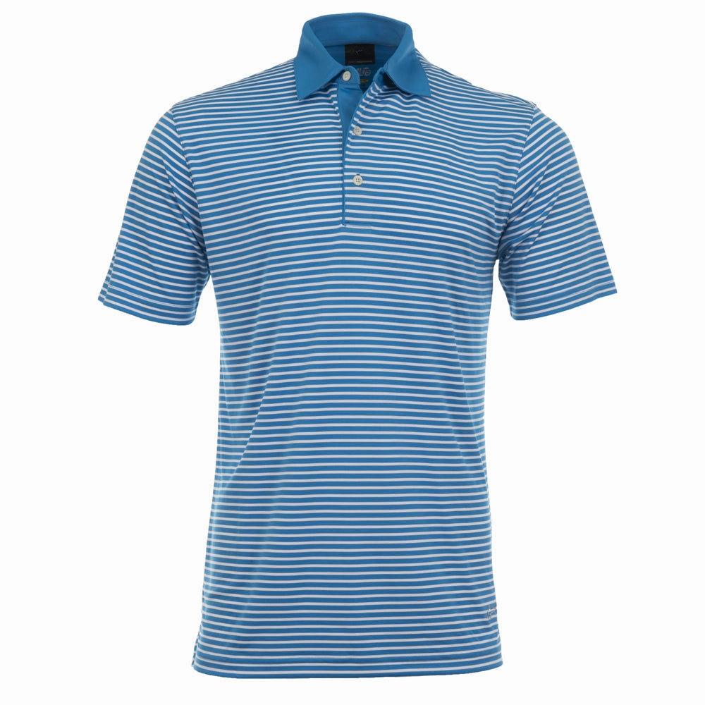 Fashion Fit Versatile Fashion Greg Norman Bar Stripe Polo Shirt - Atlantic Blue