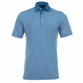 Fashion Fit Versatile Fashion Greg Norman Bar Stripe Polo Shirt - Atlantic Blue