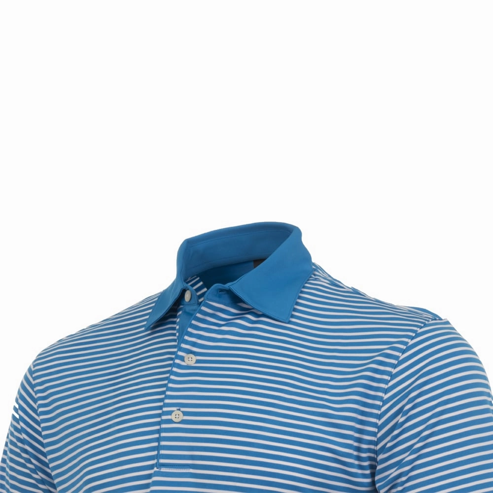 Greg Norman Bar Stripe Polo Shirt - Atlantic Blue Versatile Fit Effortless Comfort Wear