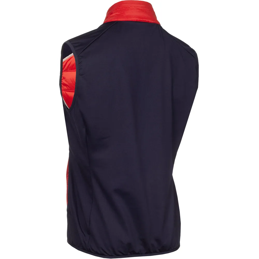 Calvin Klein Rangewood Full Zip Hybrid Gilet - Evening Blue/Red spandex material