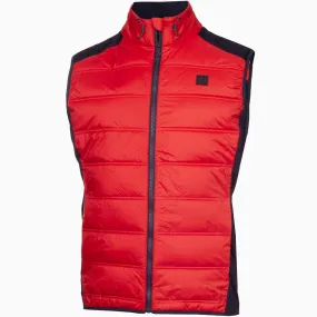 Trendy Windproof Tech Calvin Klein Rangewood Full Zip Hybrid Gilet - Evening Blue/Red