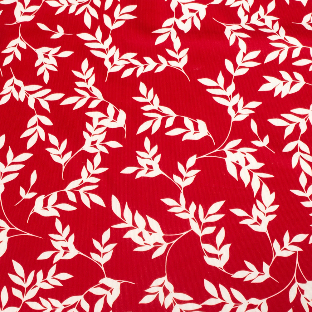 Calvin Klein Leaf Print Polo Shirt - Red/White back to school