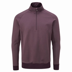 Chill Wearable Oscar Jacobson Trent tour Zip Neck Sweater - Plum