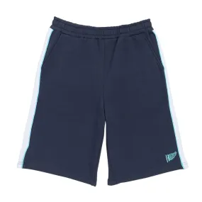 Wide Leg Silhouette Hoddle Bermuda Jersey Shorts - Navy