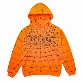 Hoddle Web Hoodie - Orange Adjustable Cuffs