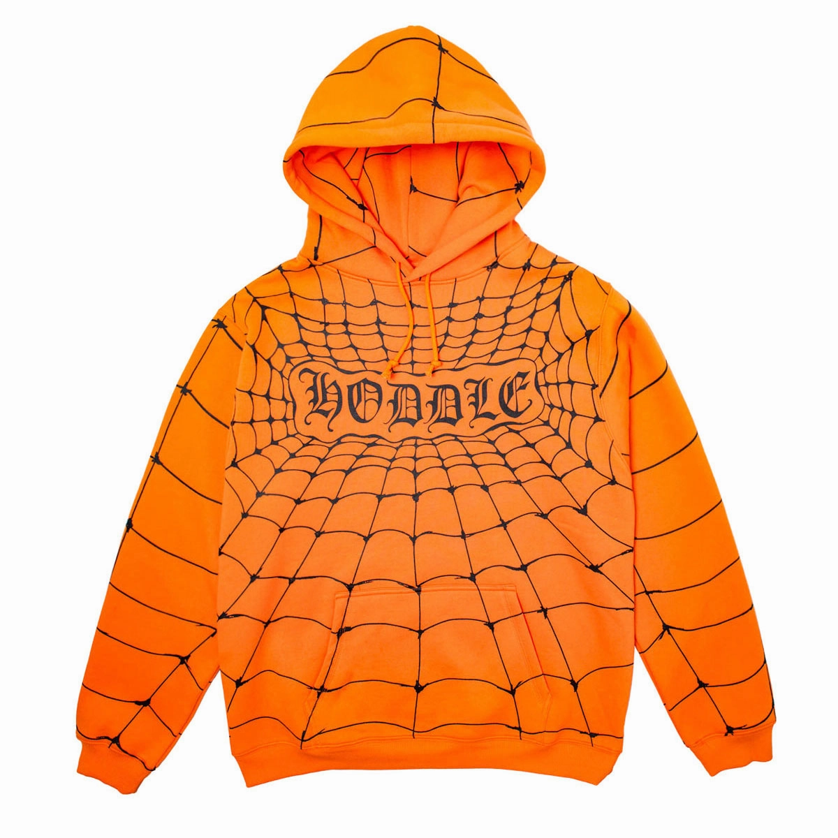 Hoddle Web Hoodie - Orange Adjustable Cuffs