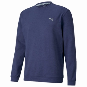 Puma Cloudspun Crewneck Sweater - Peacoat Heather Comfy Street Style Street-Ready Wear