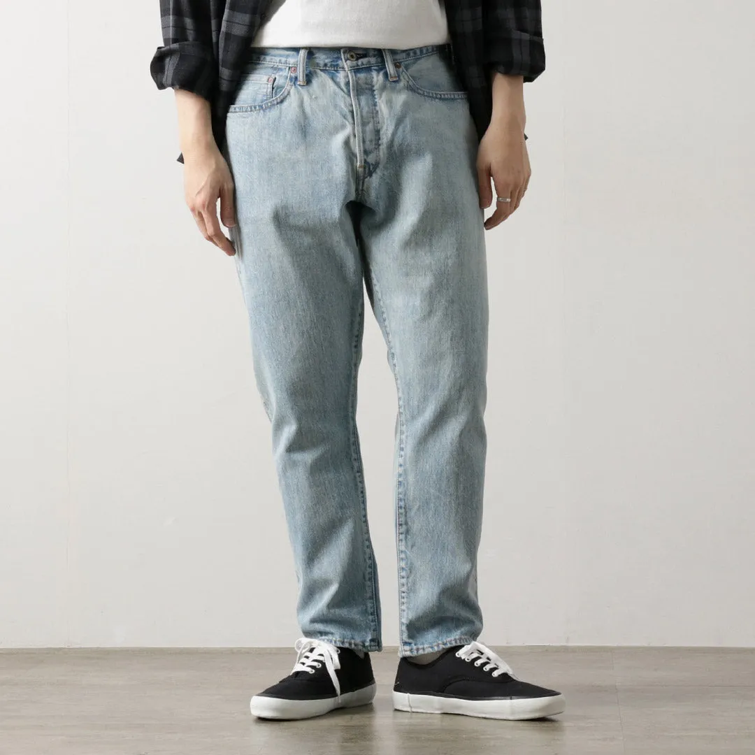 SANCA / 14oz Denim Tapered 5P Pants Ice-washed Teen Outfit Bold Urban Explorer Spring Mood Office Wear Minimalist