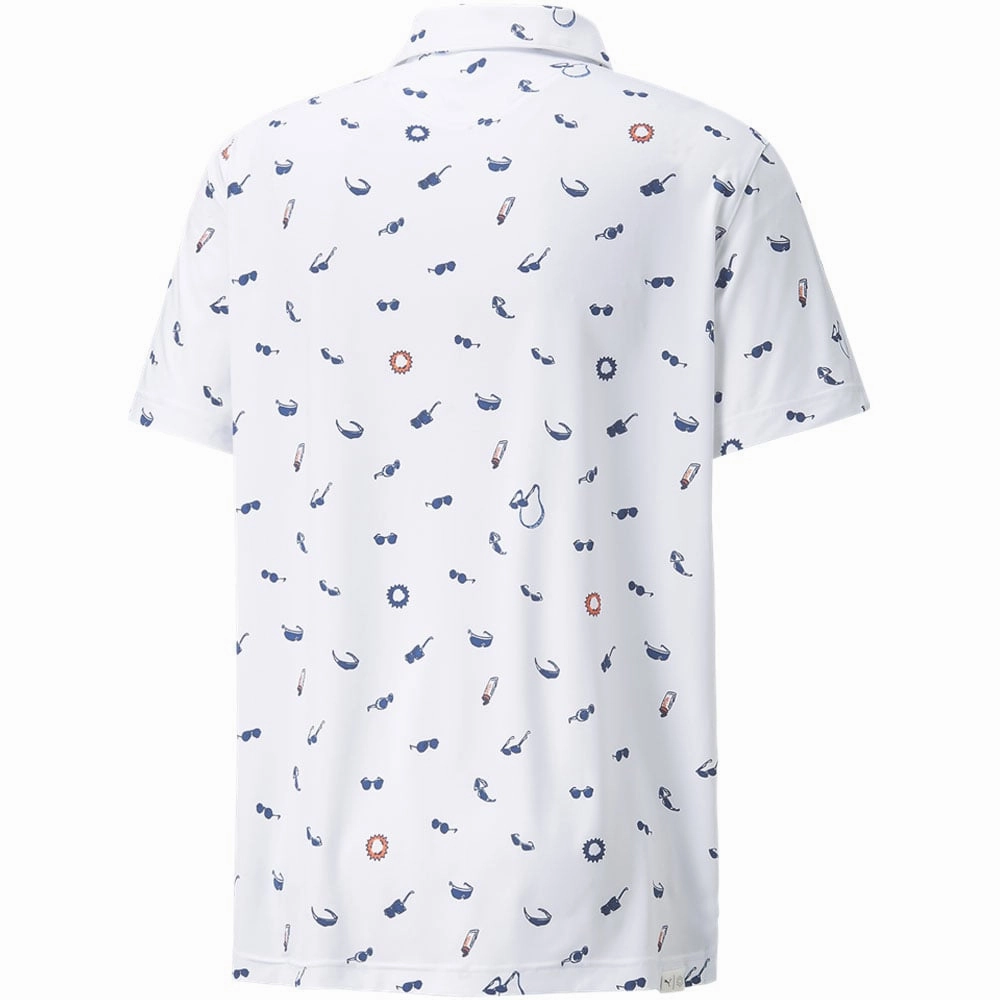 Puma MATTR Sunnies Polo Shirt - Bright White/Bright Cobalt Feminine Appeal Premium Material