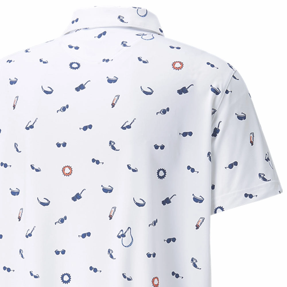 TearResistant Fabric Puma MATTR Sunnies Polo Shirt - Bright White/Bright Cobalt