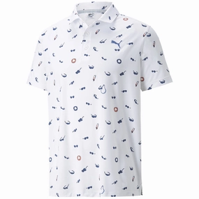 Puma MATTR Sunnies Polo Shirt - Bright White/Bright Cobalt Seasonal Smart Basic Layering