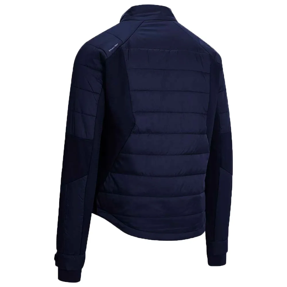 RibbedKnitCollar Shrink Resistant Treatment Callaway SwingTech Quilted Thermal Wind Jacket - Peacoat