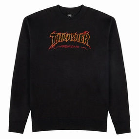 Thrasher Cracked By Exteenager Sweatshirt - Black Adaptive clothing Gamer Aesthetic