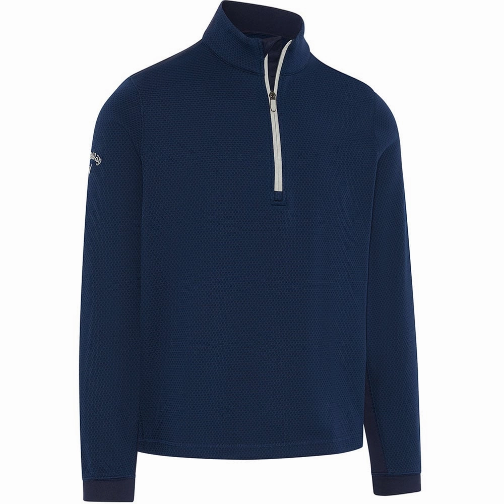Callaway Hex 1/4 Zip Pullover - Peacoat Plaid Design product gemstone luxury