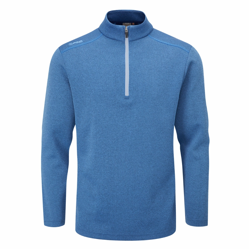Plus Fit Ping Ramsey 1/2 Zip Pullover - Delph Blue Marl