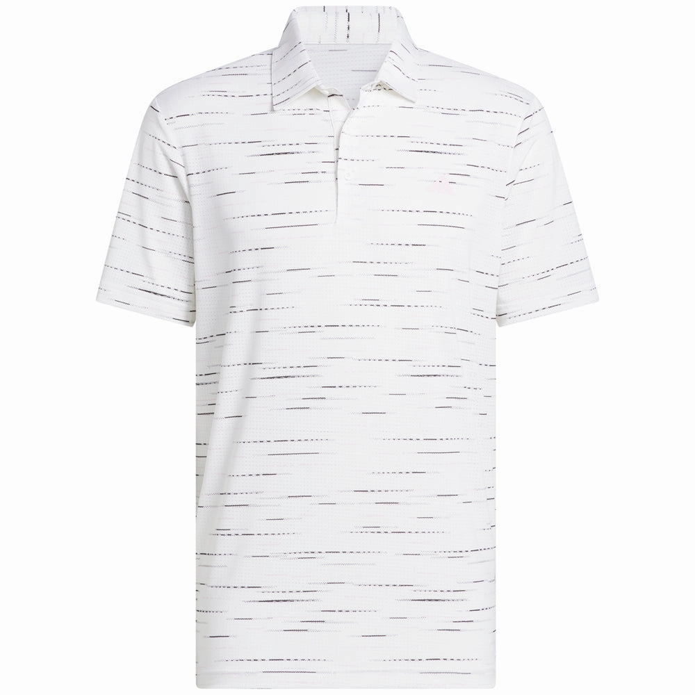 Office Wear Casual Layer Look adidas Ultimate365 Mesh Glimmer Print Polo Shirt - Clear Pink