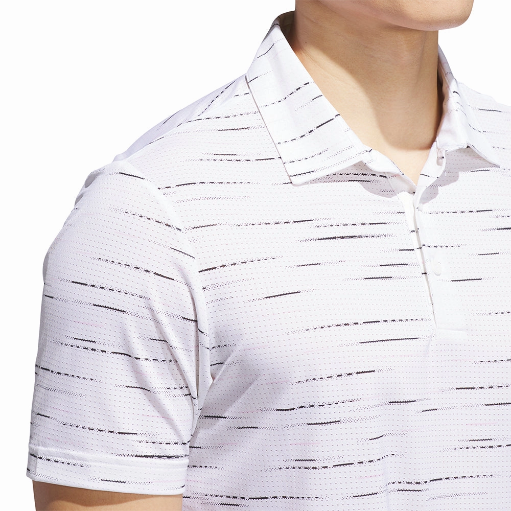 LowImpact Manufacturing adidas Ultimate365 Mesh Glimmer Print Polo Shirt - Clear Pink