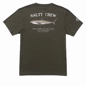 Salty Crew Bruce T-Shirt - Dusty Olive Daily Outfit Durable Ribbed Hem