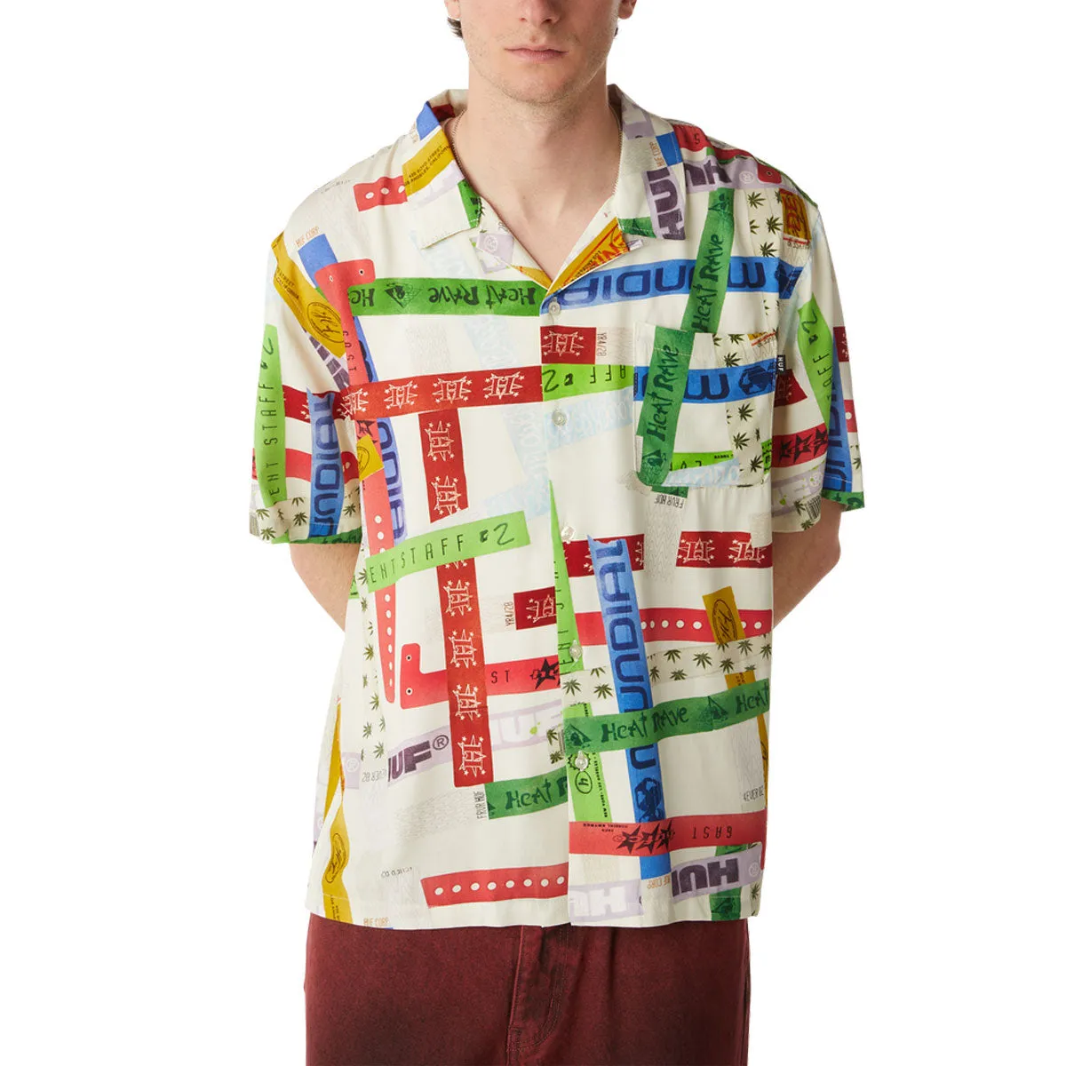 Micro Perforated Texture Textured Finish HUF Admission Resort Shirt - Multi