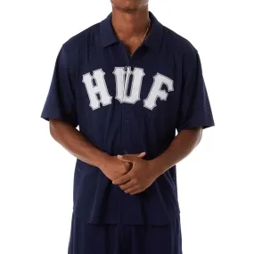 High-Quality Fabric HUF Arch Mesh Button Up Shirt - Navy