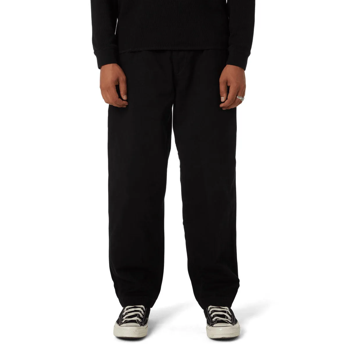 Tangle Free Cuffs Soft Texture HUF Cromer Trouser Pants - Black