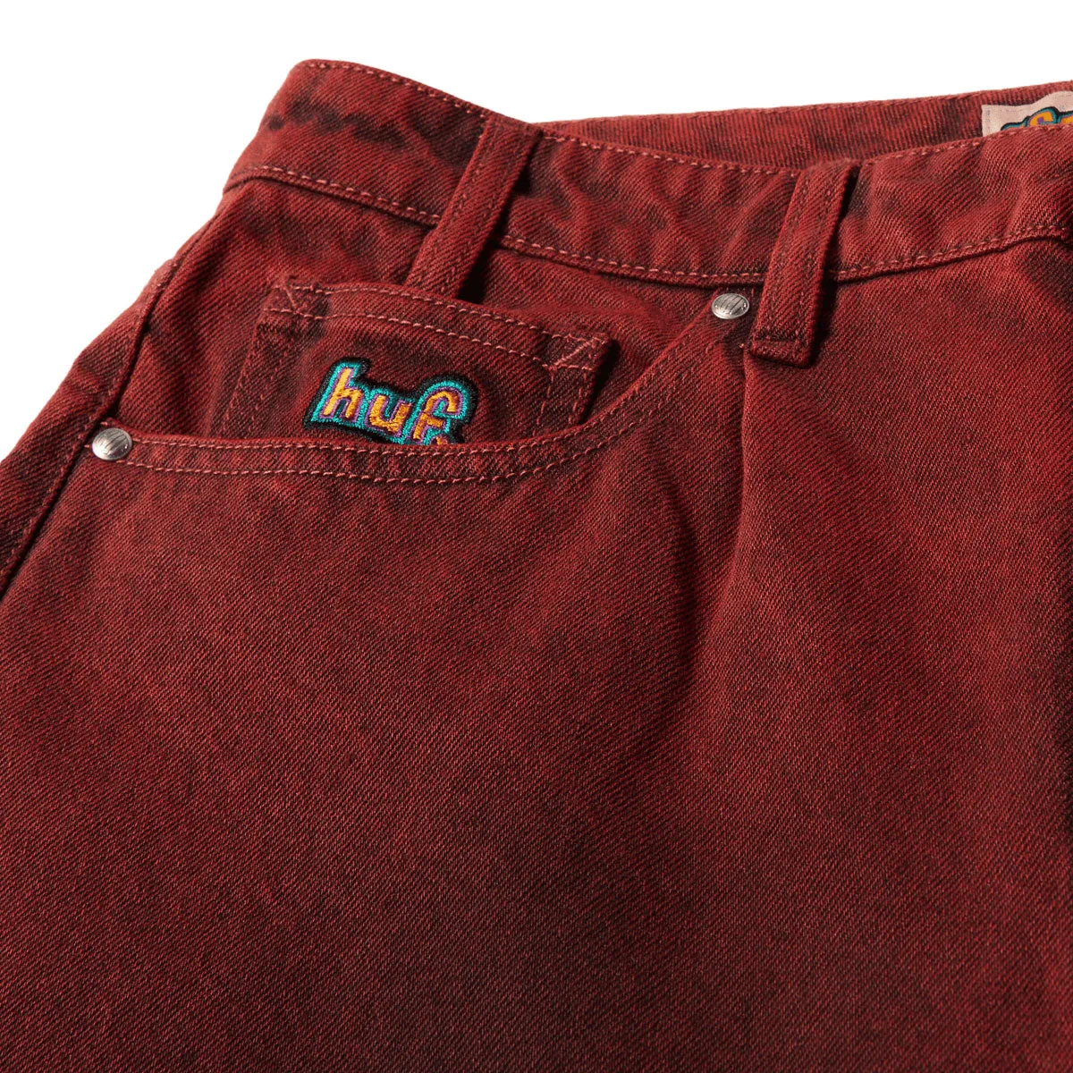 HUF Cromer Washed Jeans - Lava Red Chilly Weather Fit Hygienic Inner Layer